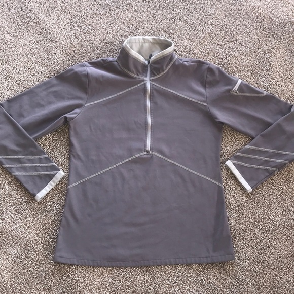 Athleta Tops - Athleta fleece backed shirt half zip grey